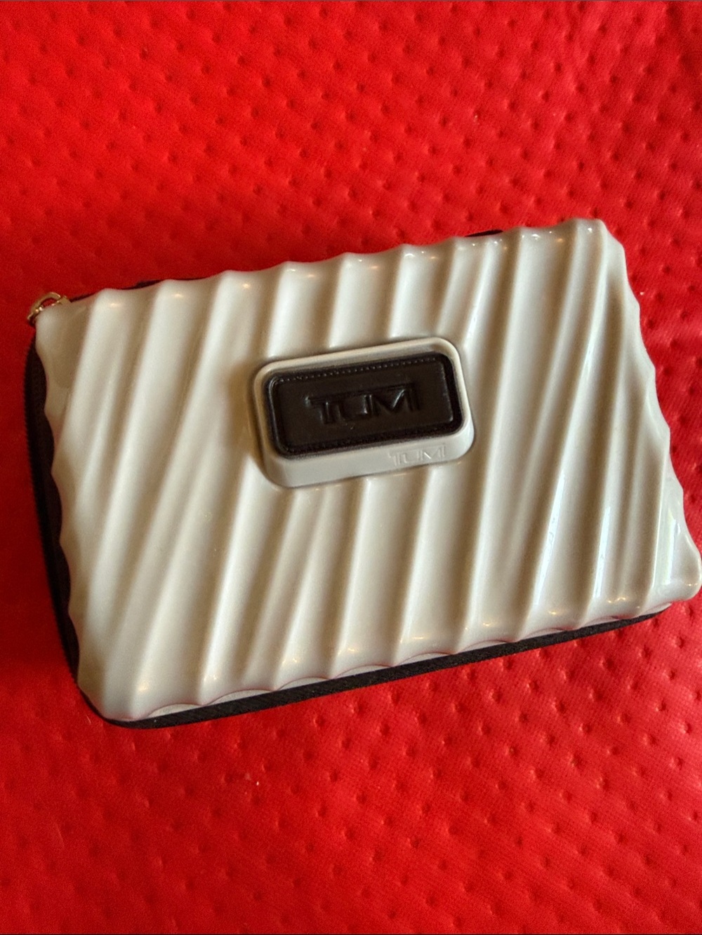 Tumi White Hard Shell Tech Pouch